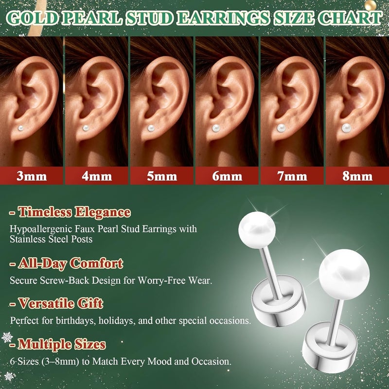 davka 7 Pairs 20G Flat Back Stud Earrings for Women Men Hypoallergenic 14K Gold Plated Surgical Steel Stack Cartilage Earrings for Multiple Piercing Sensitive Ears Bonus Plum Blossom FlatBack Studs CZ 2-8mm - Image 5